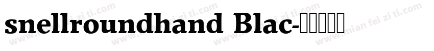snellroundhand Blac字体转换